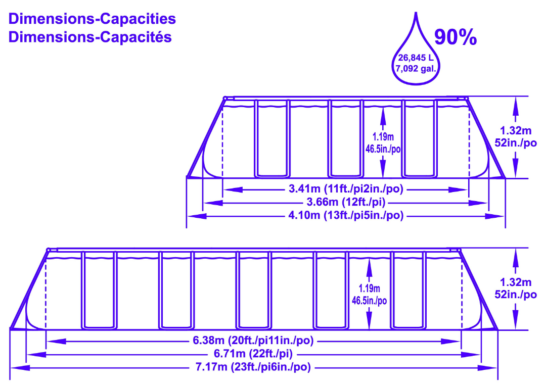 Bestway Above Ground Swimming Pool 6.71 x 3.66 x 1.32 m Power Steel